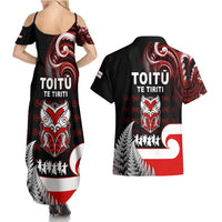 Aotearoa Toitu He Whakaputanga Couples Matching Summer Maxi Dress and Hawaiian Shirt Toitu Te Tiriti O Waitangi LT05 - Polynesian Pride