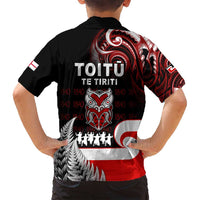Aotearoa Toitu He Whakaputanga Family Matching Summer Maxi Dress and Hawaiian Shirt Toitu Te Tiriti O Waitangi LT05 - Polynesian Pride