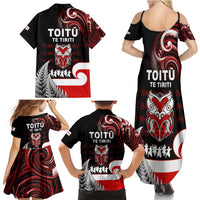 Aotearoa Toitu He Whakaputanga Family Matching Summer Maxi Dress and Hawaiian Shirt Toitu Te Tiriti O Waitangi LT05 - Polynesian Pride