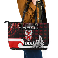 Aotearoa Toitu He Whakaputanga Leather Tote Bag Toitu Te Tiriti O Waitangi LT05 - Polynesian Pride