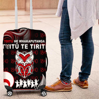 Aotearoa Toitu He Whakaputanga Luggage Cover Toitu Te Tiriti O Waitangi LT05 Black - Polynesian Pride