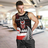 Aotearoa Toitu He Whakaputanga Men Tank Top Toitu Te Tiriti O Waitangi LT05 Black - Polynesian Pride