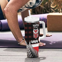 Aotearoa Toitu He Whakaputanga Tumbler With Handle Toitu Te Tiriti O Waitangi LT05 - Polynesian Pride