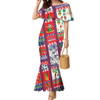 Wallis And Futuna Christmas Mermaid Dress Festive Beach Vibes - Polynesian Pride