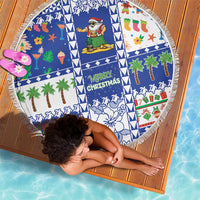 Northern Mariana Islands Christmas Beach Blanket Festive Beach Vibes - Polynesian Pride