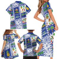 Northern Mariana Islands Christmas Family Matching Short Sleeve Bodycon Dress and Hawaiian Shirt Festive Beach Vibes LT05 - Polynesian Pride