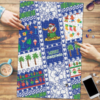 Northern Mariana Islands Christmas Puzzle Festive Beach Vibes LT05 Blue - Polynesian Pride
