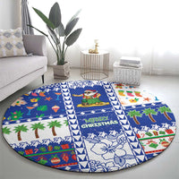 Northern Mariana Islands Christmas Round Carpet Festive Beach Vibes LT05 - Polynesian Pride