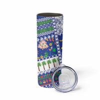 Northern Mariana Islands Christmas Skinny Tumbler Festive Beach Vibes LT05 - Polynesian Pride