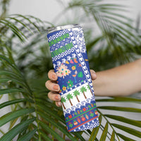 Northern Mariana Islands Christmas Skinny Tumbler Festive Beach Vibes LT05 - Polynesian Pride
