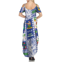 Northern Mariana Islands Christmas Summer Maxi Dress Festive Beach Vibes - Polynesian Pride
