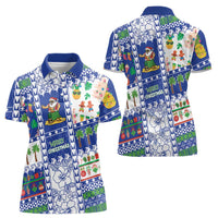 Northern Mariana Islands Christmas Women Polo Shirt Festive Beach Vibes - Polynesian Pride