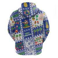 Northern Mariana Islands Christmas Zip Hoodie Festive Beach Vibes - Polynesian Pride