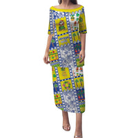 New Caledonia Christmas Family Matching Puletasi and Hawaiian Shirt Festive Beach Vibes LT05 Mom's Dress Yellow - Polynesian Pride