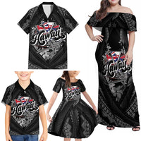 Hawaii November 28th Family Matching Off Shoulder Maxi Dress and Hawaiian Shirt Kanaka Maoli Tribal Pattern LT05 - Polynesian Pride
