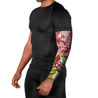 Puerto Rico Coqui Frog Arm Sleeves Tropical Flowers Polynesian Style - Polynesian Pride