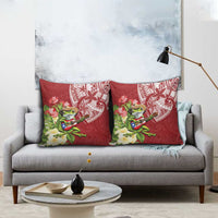 Puerto Rico Coqui Frog Pillow Cover Tropical Flowers Polynesian Style - Polynesian Pride