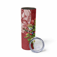 Puerto Rico Coqui Frog Skinny Tumbler Tropical Flowers Polynesian Style LT05 - Polynesian Pride