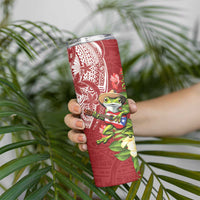 Puerto Rico Coqui Frog Skinny Tumbler Tropical Flowers Polynesian Style LT05 - Polynesian Pride
