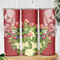 Puerto Rico Coqui Frog Skinny Tumbler Tropical Flowers Polynesian Style LT05 - Polynesian Pride