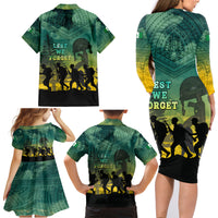 Norfolk Island ANZAC Day Family Matching Long Sleeve Bodycon Dress and Hawaiian Shirt Lest We Forget LT05 - Polynesian Pride