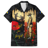 Tokelau ANZAC Day Family Matching Puletasi and Hawaiian Shirt Lest We Forget LT05 Dad's Shirt - Short Sleeve Black - Polynesian Pride