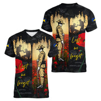 Tokelau ANZAC Day Women V Neck T Shirt Lest We Forget LT05 - Polynesian Pride