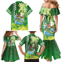 Hawaii Saint Patrick's Day Family Matching Mermaid Dress and Hawaiian Shirt Funny Surfing Leprechaun LT05 - Polynesian Pride
