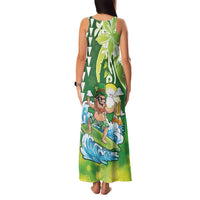 Hawaii Saint Patrick's Day Family Matching Tank Maxi Dress and Hawaiian Shirt Funny Surfing Leprechaun