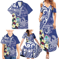Personalised Hafa Adai Guam Family Matching Summer Maxi Dress and Hawaiian Shirt Latte Stone With Coconut Crab LT05 - Polynesian Pride