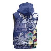 Personalised Hafa Adai Guam Sleeveless Zip Hoodie Latte Stone With Coconut Crab