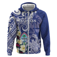 Personalised Hafa Adai Guam Zip Hoodie Latte Stone With Coconut Crab