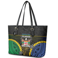 South Sea Islanders And Fiji Leather Tote Bag Kanakas Fijian Tapa Pattern LT05 - Polynesian Pride