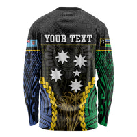 Personalised South Sea Islanders And Fiji Long Sleeve Shirt Kanakas Fijian Tapa Pattern LT05 - Polynesian Pride