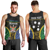 Personalised South Sea Islanders And Fiji Men Tank Top Kanakas Fijian Tapa Pattern LT05 - Polynesian Pride