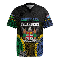 Personalised South Sea Islanders And Fiji Rugby Jersey Kanakas Fijian Tapa Pattern LT05 Black - Polynesian Pride
