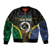 Personalised South Sea Islanders And Vanuatu Bomber Jacket Kanakas Sand Drawing Pattern