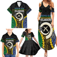 Personalised South Sea Islanders And Vanuatu Family Matching Summer Maxi Dress and Hawaiian Shirt Kanakas Sand Drawing Pattern LT05 - Polynesian Pride