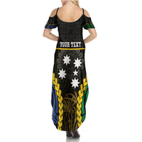 Personalised South Sea Islanders And Vanuatu Family Matching Summer Maxi Dress and Hawaiian Shirt Kanakas Sand Drawing Pattern LT05 - Polynesian Pride