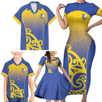 Custom James Cook High School Family Matching Short Sleeve Bodycon Dress and Hawaiian Shirt Maori Koru Pattern LT05 - Polynesian Pride