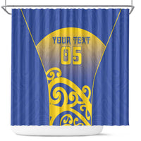 Custom James Cook High School Shower Curtain Maori Koru Pattern