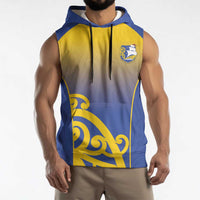 Custom James Cook High School Sleeveless Hoodie Maori Koru Pattern