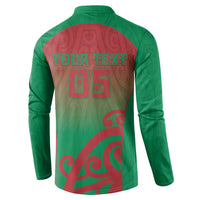 Custom Onehunga High School Button Sweatshirt Maori Koru Pattern