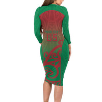 Custom Onehunga High School Family Matching Long Sleeve Bodycon Dress and Hawaiian Shirt Maori Koru Pattern LT05 - Polynesian Pride