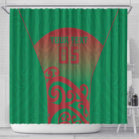 Custom Onehunga High School Shower Curtain Maori Koru Pattern