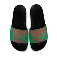 Custom Onehunga High School Slide Sandals Maori Koru Pattern