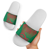 Custom Onehunga High School Slide Sandals Maori Koru Pattern