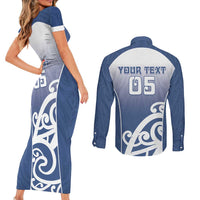 Custom New Zealand Aotea College Couples Matching Short Sleeve Bodycon Dress and Long Sleeve Button Shirt Maori Koru Pattern LT05 - Polynesian Pride