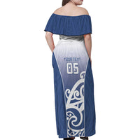 Custom New Zealand Aotea College Family Matching Off Shoulder Maxi Dress and Hawaiian Shirt Maori Koru Pattern LT05 - Polynesian Pride