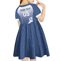 Custom New Zealand Aotea College Kid Short Sleeve Dress Maori Koru Pattern